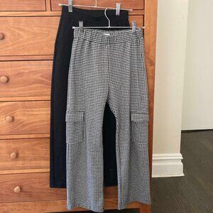 Two pairs of Zara girls wide leg pull-on pants, size 13-14